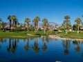 Water features at a golf course at the JW Marriott Desert Springs Royalty Free Stock Photo