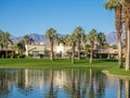 Water features at a golf course at the JW Marriott Desert Springs Royalty Free Stock Photo