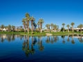 Water features at a golf course at the JW Marriott Desert Springs Royalty Free Stock Photo