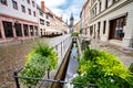 Water-filled canal of Lutherstadt Wittenberg Royalty Free Stock Photo