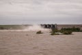 Water filled in Dam due to heavy rain and the gates of the reservoir is opened to release the water from the reservoir or dam.