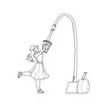 Water Filter Faucet Pouring In Glass Girl Vector Royalty Free Stock Photo