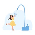 Water Filter Faucet Pouring In Glass Girl Vector Royalty Free Stock Photo