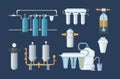 Water filter, filtration. Cleaning system, drink cooler, cartridges, jug with filter, motor pump. Filtering clean water drink