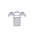 Water filter, filtration system line icon