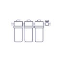 Water filter, filtration system line icon on white