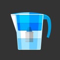 Water filter. Flat design icon
