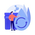 Water filtering system abstract concept vector illustration.