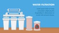 Water Filtration Vector Web Banner with Text Space Royalty Free Stock Photo