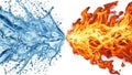 Water and fire contrast Royalty Free Stock Photo