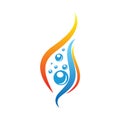 Water and Fire Element Logo Design