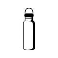Water flask bottle flat vector icon design silhouette illustration.