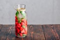 Water Flavored with Strawberry and Basil Royalty Free Stock Photo