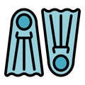 Water flippers icon vector flat