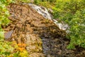 Water flow in Clifden waterfalls on the Owenglin or Owenglen river Royalty Free Stock Photo
