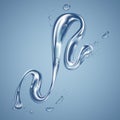 Flow of water in rings effect, liquid or stream