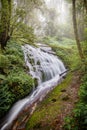 Water flowing at a beautiful waterfall at Inthanon nation park, Chiangmai, Thailand.