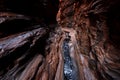 Water flowing deep below in gorge Royalty Free Stock Photo