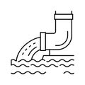 water flowing from drainage pipe line icon vector illustration Royalty Free Stock Photo