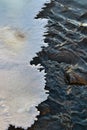 water flowing in a icy creek in winter Royalty Free Stock Photo