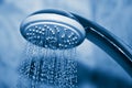 Water flowing from metal shower Royalty Free Stock Photo