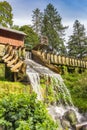 Water flowing from the water mill in Srni Royalty Free Stock Photo