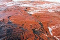 Water flowing over beautiful red jasper surface Royalty Free Stock Photo