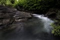 Water Flowing over the big Rocks in Waterfall forest