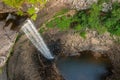 Waterfall at Ozone Falls in Tennessee showing the lip of the gorge Royalty Free Stock Photo