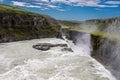 Water flowing over Gullfoss Waterfall in Icelands Golden Circle