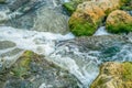 Water flowing over rocks. Royalty Free Stock Photo