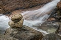 Water flowing over rocks in a stream Royalty Free Stock Photo