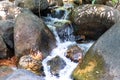 water flowing over rocks and waterfall Royalty Free Stock Photo