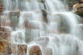 Water flowing over rocks in waterfall cascade