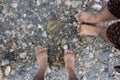 water Flowing Over Smooth Stones Royalty Free Stock Photo