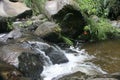 Stream flowing rapidly over rocks Otavalo Ecuador Royalty Free Stock Photo