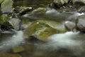 Water flowing between stones