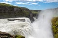 Water flowing strongly at Gullfoss Waterfall Icelands Golden Circle