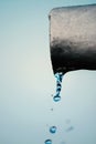 Water flows from the pipe, macro Royalty Free Stock Photo