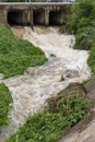 Water flows under the bridge.