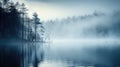 water fog over lake Royalty Free Stock Photo