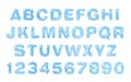 Water font. Latin alphabet made of water.