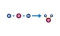 H2O covalent Bonding . Water Formula diagram design for chemistry Labs