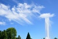 Water fountain cirrus clouds in Morrison Park, Americana Blvd, Boise, Idaho.