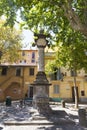 Water fountain and a commemorative column