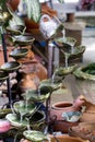 Water fountain flowing in the garden.