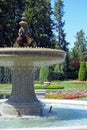 Swan water fountain in garden park Royalty Free Stock Photo