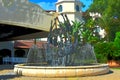 Water fountain from guitars , outside the Hard Rock Hotel. Illustration Photography. Royalty Free Stock Photo