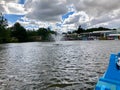 Water fountain on lake