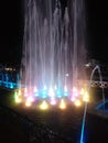 water fountain lights rainbow night Royalty Free Stock Photo